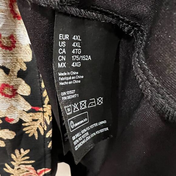 NWT H and‎ M Women's Plus Size Longsleeve Short Dress Brown Black Size 4XL - Picture 5 of 11